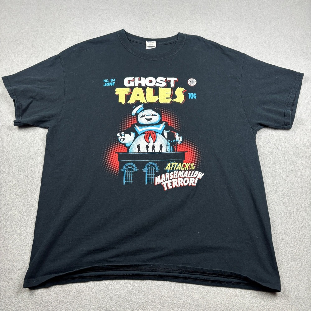 Gildan Ghostbusters Ghost Tales Marshmallow Man Comic Graphic T-Shirt Mens XL